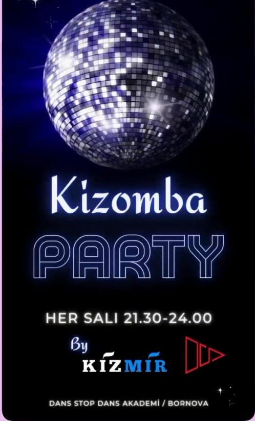 Dans Partnerim - Salsa ve bachata dansının yer aldığı kizomba partisinin posteri.