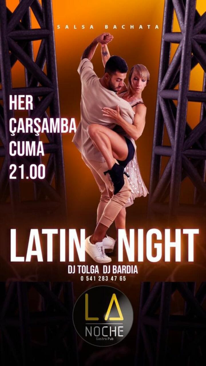 Dans Partnerim - İki dansçının olduğu bir Latin gecesi için salsa dansı posteri.